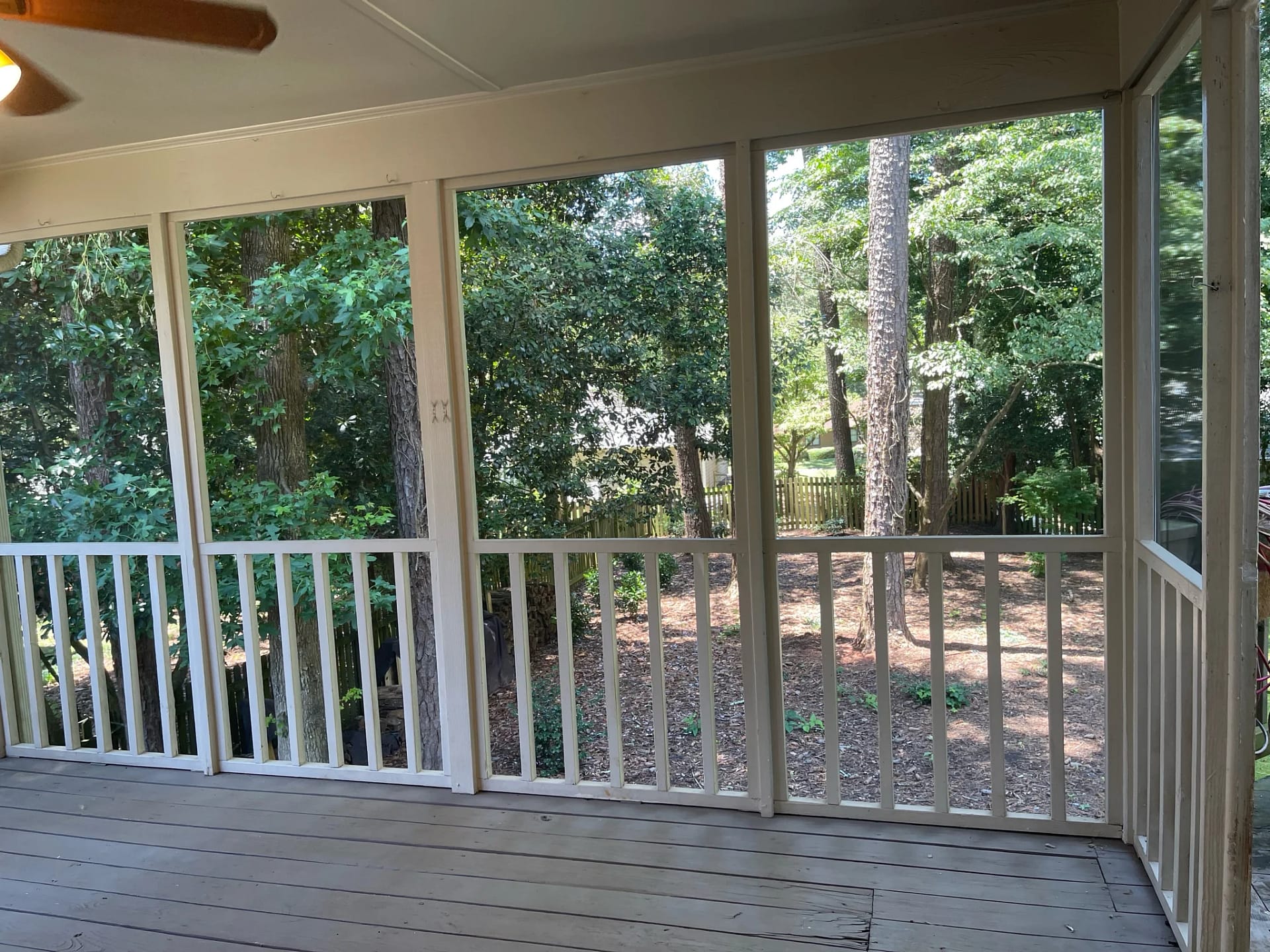 Screen porch during replacement