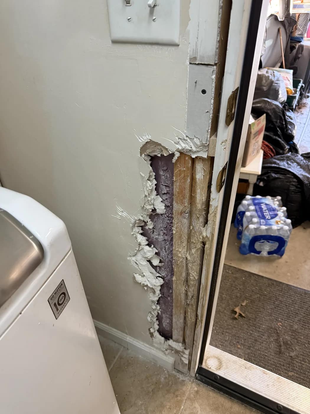 Drywall damage repair before